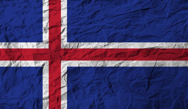 Flaga Islandii z stary tekstura. Wektor - Wektor, obraz