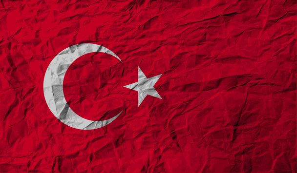 Flagge der Türkei mit alter Textur. Vektor - Vektor, Bild