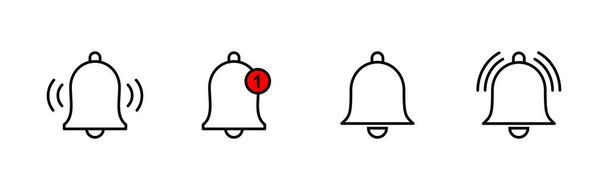 Glockensymbole gesetzt. Benachrichtigungsschild und Symbol für die Gestaltung der Website - Vektor, Bild