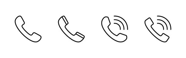 Conjunto de iconos. señal telefónica y símbolo. icono del teléfono. Contáctenos  - Vector, Imagen