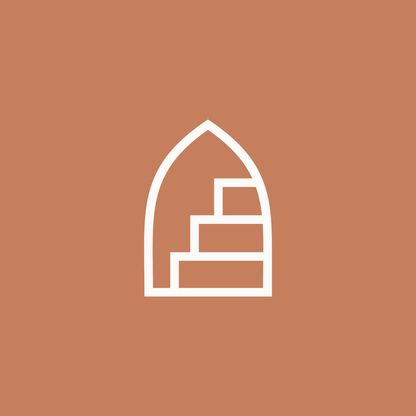 mihrab stairway mahrab niche arch logo vector icon illustration - Vektor, obrázek