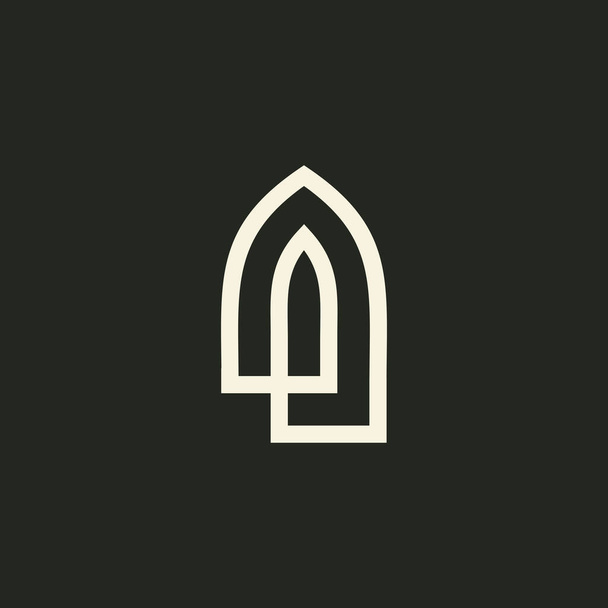 mihrab niche arch door logo vector icon illustration - Vektor, obrázek