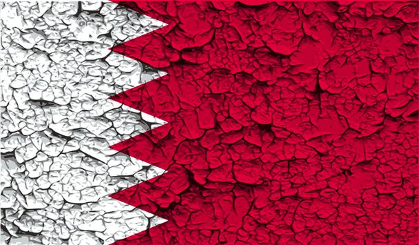 Bahrein zászlaja régi textúra. Vektor - Vektor, kép