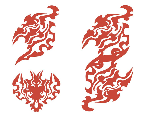 Flaming phoenix symbols - Vector, Image