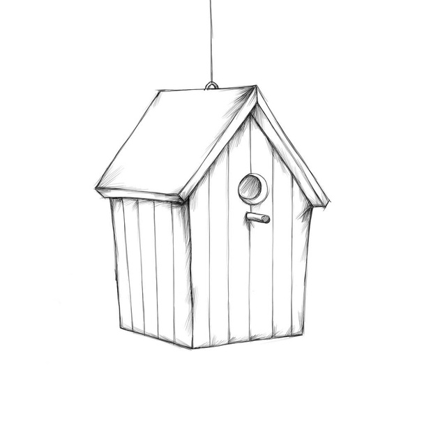 Illustratie een hangnestbox voor vogels - Foto, afbeelding