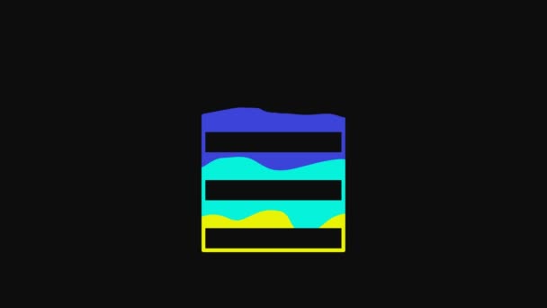 Yellow Striped sailor t-shirt icon isolated on black background. Marine object. 4K Video motion graphic animation. - Séquence, vidéo