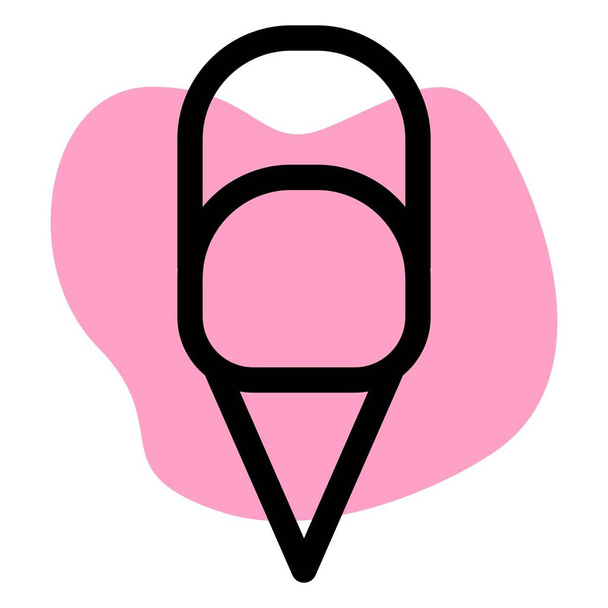 Delicious double scoop ice cream cone. - Vector, Image