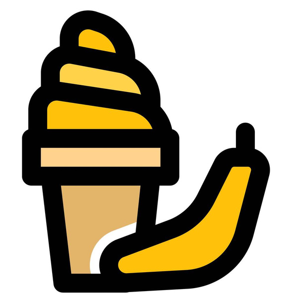 Заманчивый банан мягкий с небесным вкусом - Вектор,изображение