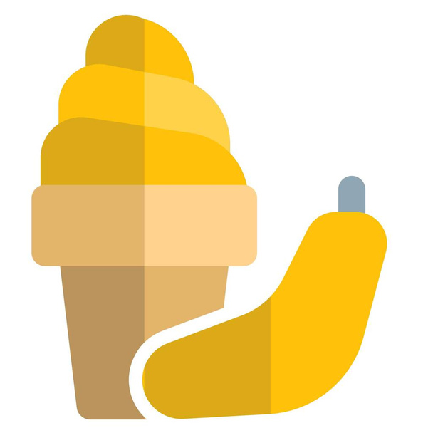 Tempting banana softy with heavenly taste - Vector, Image