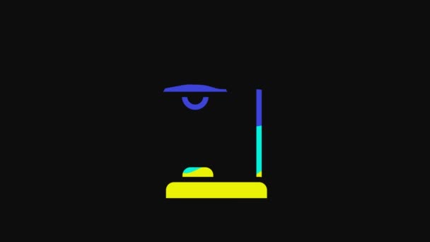 Yellow Table lamp icon isolated on black background. 4K Video motion graphic animation. - Filmati, video