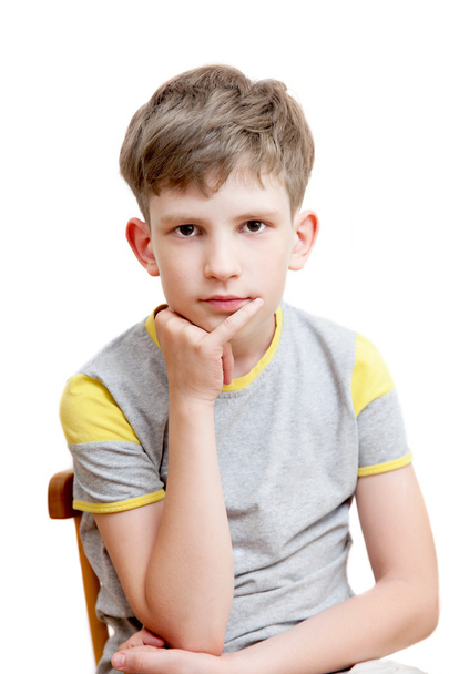 Portrait of a pensive boy - Φωτογραφία, εικόνα