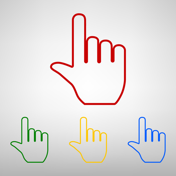 Flat hand icon - Vector, Image