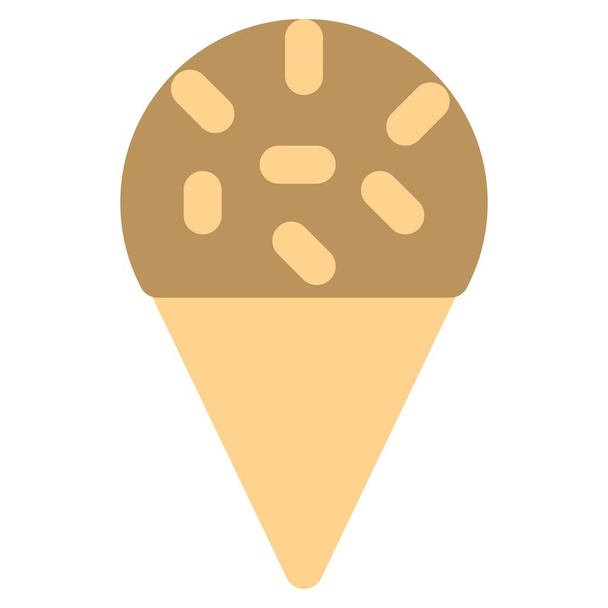 Creamy sprinkled ice cream cone. - Vector, afbeelding