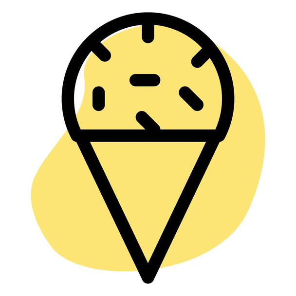 Creamy sprinkled ice cream cone. - Vector, Image