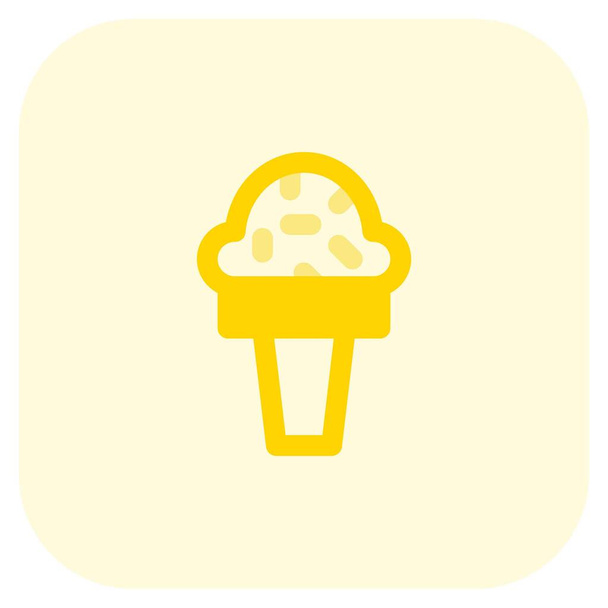 Summer refreshing creamy waffle cone. - Vector, Image