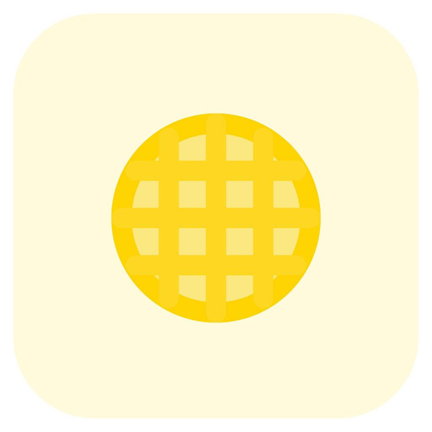 Yummy sweet waffle served as dessert. - Vector, Image
