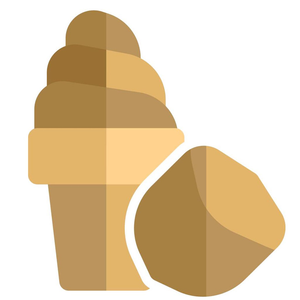 Closeup of delicious hazelnut ice cream. - Vettoriali, immagini