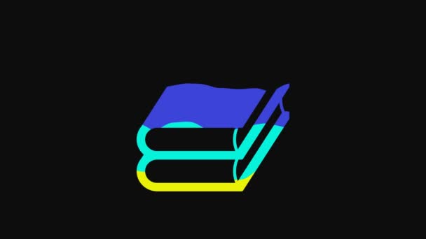 Yellow Book icon isolated on black background. 4K Video motion graphic animation. - Materiaali, video