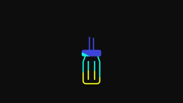 Yellow Screwdriver icon isolated on black background. Service tool symbol. 4K Video motion graphic animation. - Séquence, vidéo