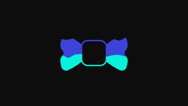 Yellow Bow tie icon isolated on black background. 4K Video motion graphic animation. - Felvétel, videó