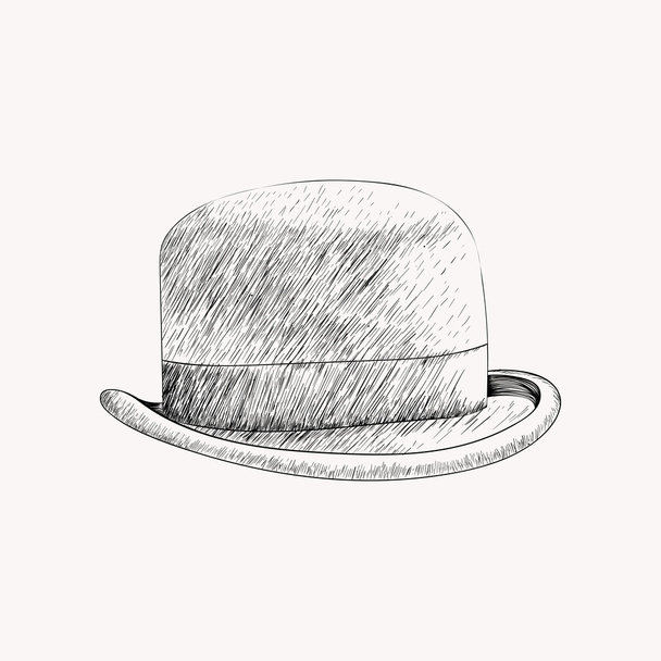 Black bowler hat - Vector, Image