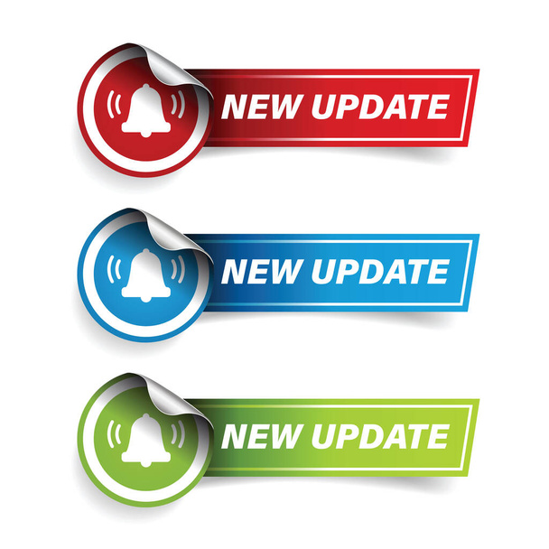 New Update label button sign set vector - Vettoriali, immagini