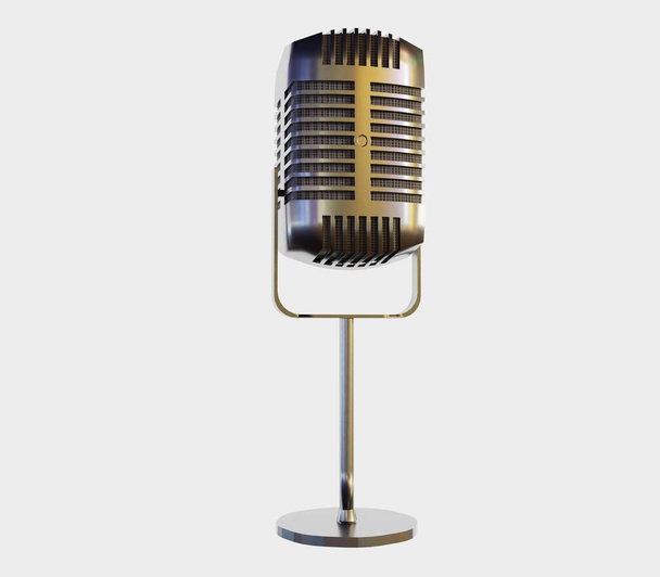 Microfono bidirezionale isolato perfetto per: podcast o interviste radio rendering 3d - Foto, immagini