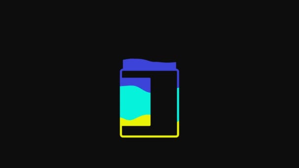 Yellow Antiperspirant deodorant roll icon isolated on black background. Cosmetic for body hygiene. 4K Video motion graphic animation. - Filmati, video
