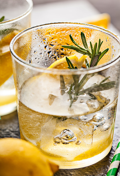 Rosemary lemonade cold cocktail drink - Photo, Image