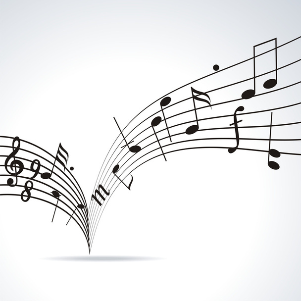 Music notes on stave - Вектор,изображение