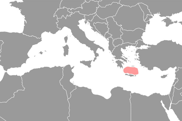 Sea of Crete on the world map. Vector illustration. - Vektori, kuva