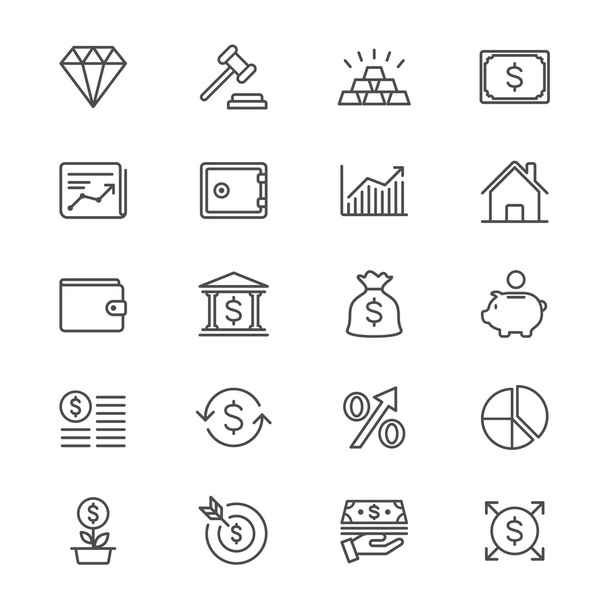 Icone sottili per affari e investimenti
 - Vettoriali, immagini