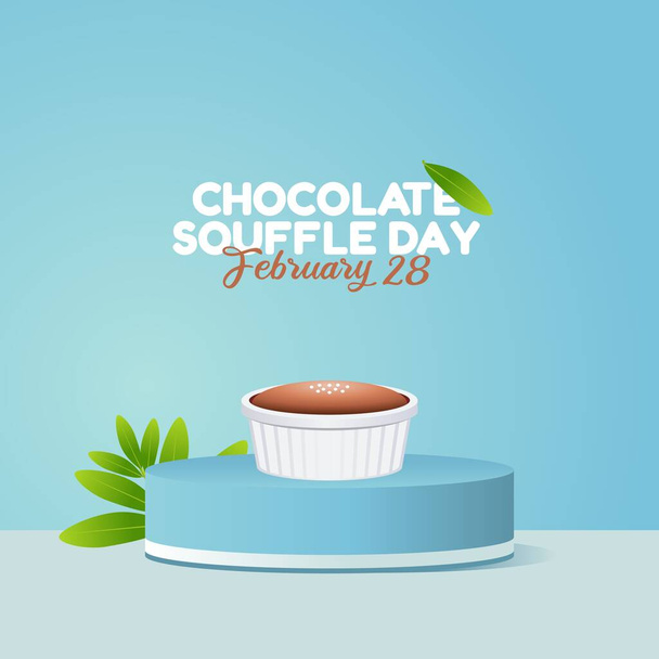 vector graphic of chocolate souffle day good for national chocolate souffle day celebration. flat design. flyer design.flat illustration. - Vetor, Imagem