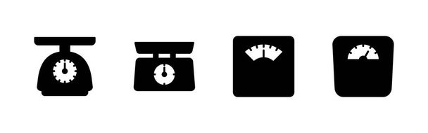 Conjunto de iconos de escalas. Peso escala signo y símbolo - Vector, imagen