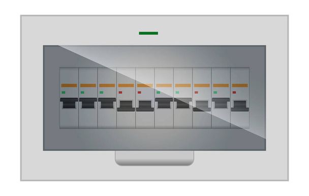 fuse box electrical switch panel modular isolated - Vetor, Imagem