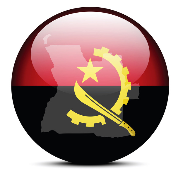 Illustrazione della mappa sul pulsante di bandiera della Repubblica dell'Angola
 - Vettoriali, immagini