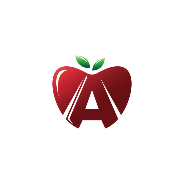 letter A logo template apple illustration design vector - Wektor, obraz