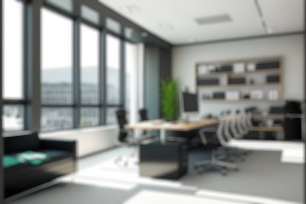 Blur background of modern office interior design . Contemporary workspace for creative business - Photo, image