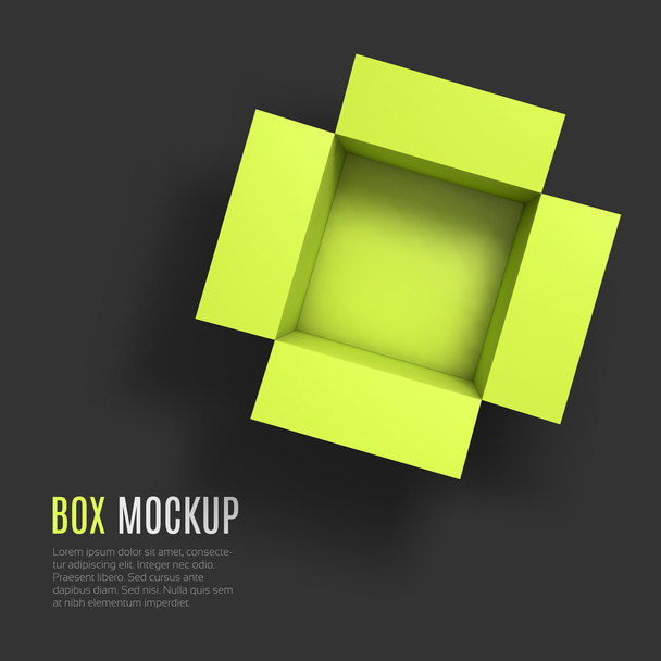 Open box mockup template. Top view. - Vector, Image