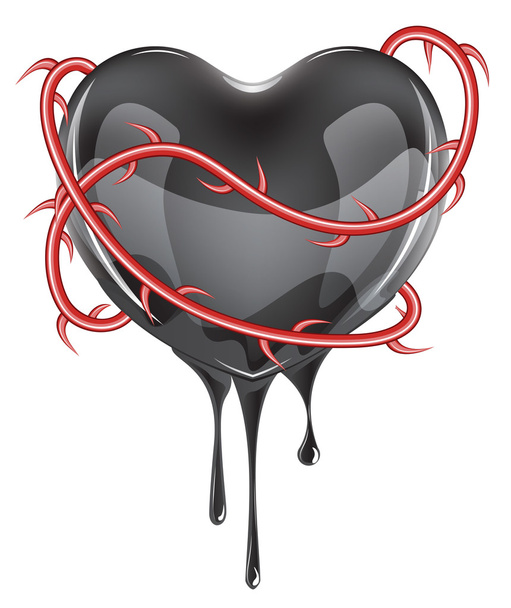sangramento coração negro
 - Vetor, Imagem