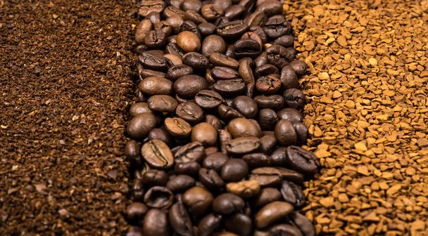 Collection of coffee, milled, instant and beans - Foto, imagen
