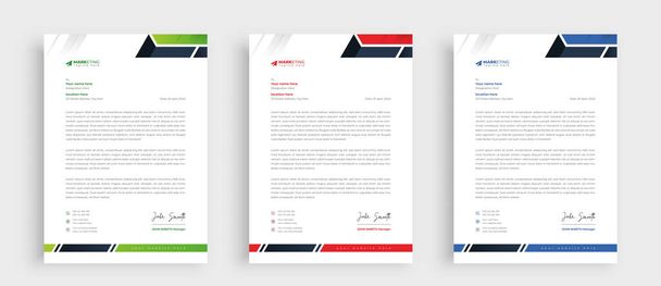 Professional corporate business stationery letterhead template design - Vector, Image