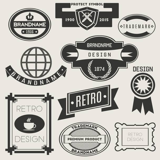 Retro Vintage Insignias or Logotypes - Vector, Image
