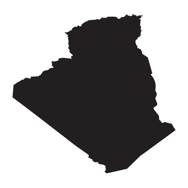 Чорна карта Алжир - Вектор, зображення