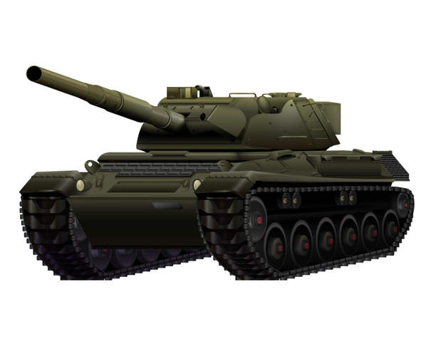 Német Leopárd I fő harci tank reális stílusban. Katonai jármű. Részletes színes illusztráció elszigetelt fehér háttér. - Fotó, kép