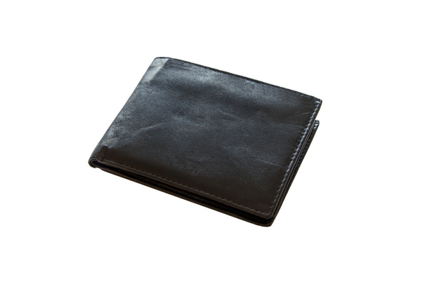 Leather wallet isolated on white - Photo, Image