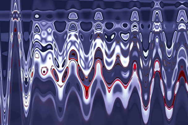 абстрактный темно-синий фон, психоделический узор с красивыми гладкими линиями. - Фото, изображение