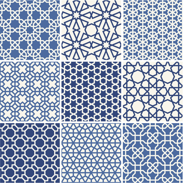 Set of Arabic seamless patterns, vector - Vector, Image