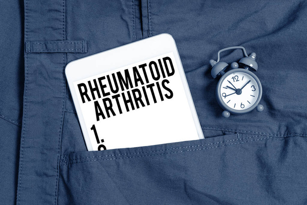 Conceptual caption Rheumatoid Arthritis, Business showcase autoimmune disease that can cause joint pain and damage - Foto, afbeelding