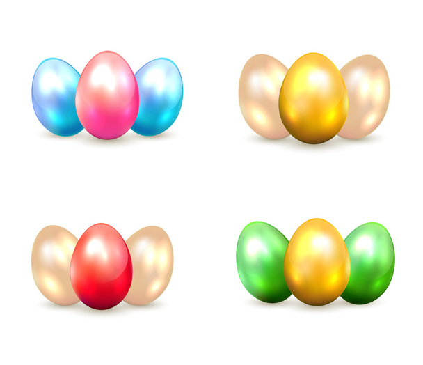 Set of Easter eggs - Вектор,изображение